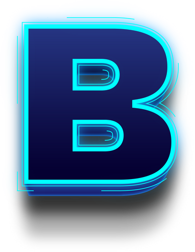 Alphabet Blue Tech. Letter B